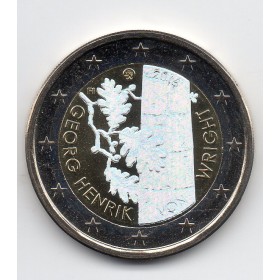 2 euros commémorative irisée - tirage privé, Finlande 2016 Georg Henrik von Wright pièce de monnaie €