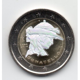 2 euros commémorative irisé - tirage privé, Italie 2016 Donatello