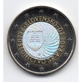 2 euros commémorative irisée - tirage privé, Slovaquie 2016 présidence union européenne piece de monnaie €