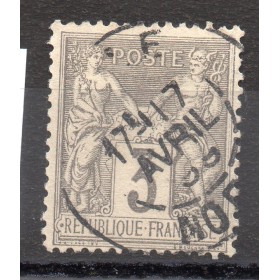 Timbre France Yvert No 87 Type II Sage 3c gris Oblitéré