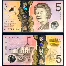 Australie P.62a, Sup Billet de 5 Dollars 2016 Elizabeth II