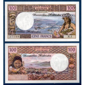 Nouvelles hébrides P.18c, Neuf Billet de 100 Francs 1970-1977 Vahiné