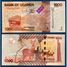 Ouganda P.49g, Neuf Billet de 1000 Shillings 2022 Antiloppe