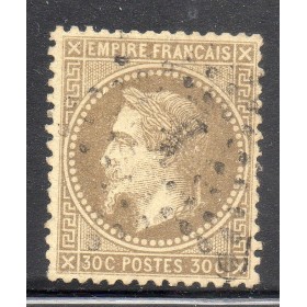 Timbre France Yvert No 30a Empire Lauré 30c brun-clair Oblitéré étoile de Paris