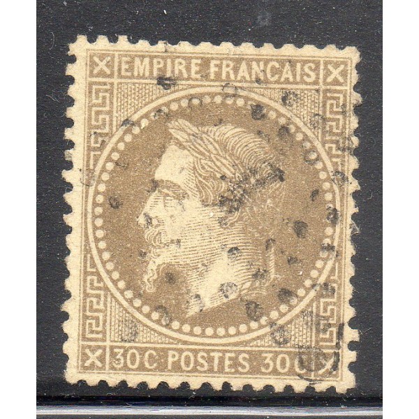 Timbre France Yvert No 30a Empire Lauré 30c brun-clair Oblitéré étoile de Paris