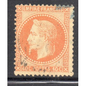 Timbre France Yvert No 31 Empire Lauré 40c orange Oblitéré