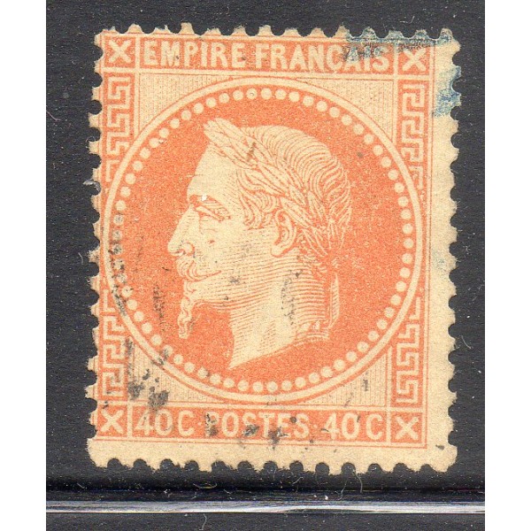 Timbre France Yvert No 31 Empire Lauré 40c orange Oblitéré
