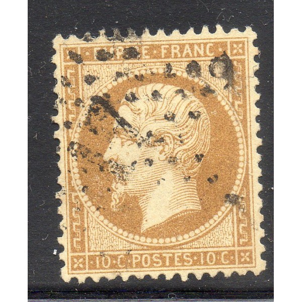 Timbre France Yvert No 21b Empire 10c bistre brun Oblitéré