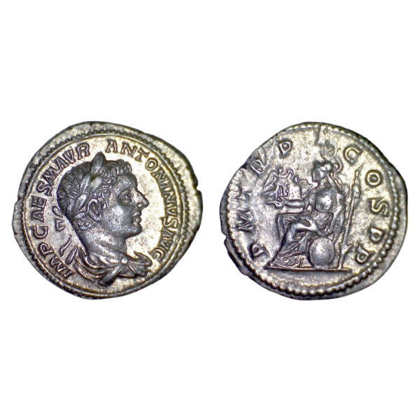 Denier d'Elagabal (221) RIC.3 ROMA assise Rome