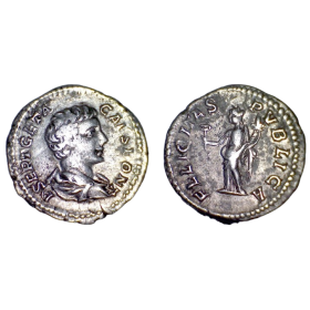 Denier de Geta (203) RIC.9a FELICITAS PVBLICA Rome