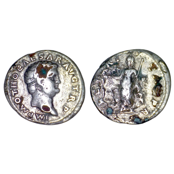 Denier fouré de Othon (69), RIC 8 SECVRITAS PR imitation celte