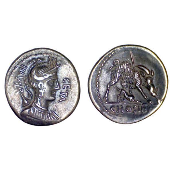 Denier république Famille Hosidia (-68), Sear 346 Gaius Hosidius Geta