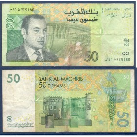 Maroc P.69a, TB Billet de 50 Dirhams 2002 Mohammed V