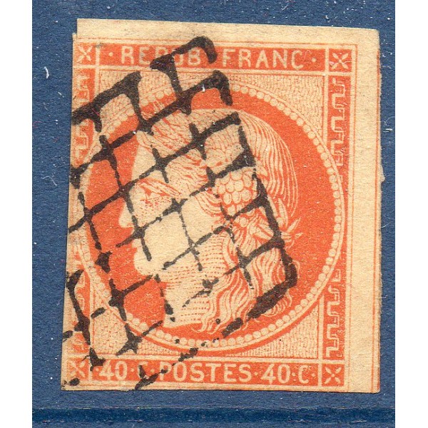 Timbre France Yvert No 5 Type Cérès 40c Orange Oblitéré