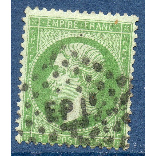 Timbre France Yvert No 20a Empire 5c vert foncé ambulant
