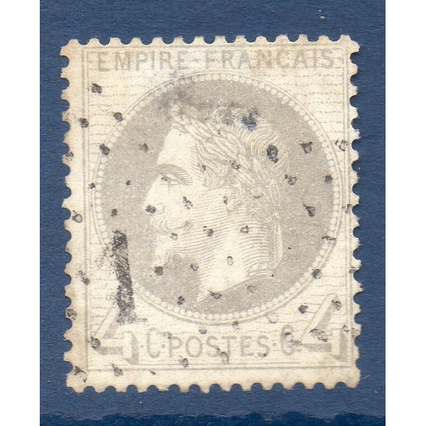 Timbre France Yvert No 27A Empire Lauré 4c gris Oblitéré étoile de Pris