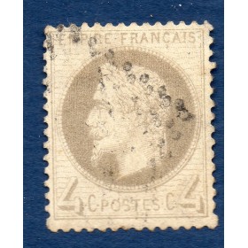 Timbre France Yvert No 27B Empire Lauré 4c gris jaunatre Oblitéré