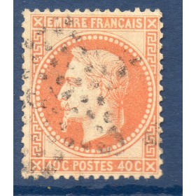 Timbre France Yvert No 31 Empire Lauré 40c orange Oblitéré étoile