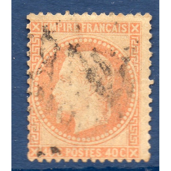 Timbre France Yvert No 31f Empire Lauré 40c orange terne Oblitéré
