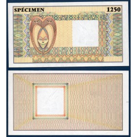 BCEAO Specimen 1250, Spl Billet de 1990 Masque