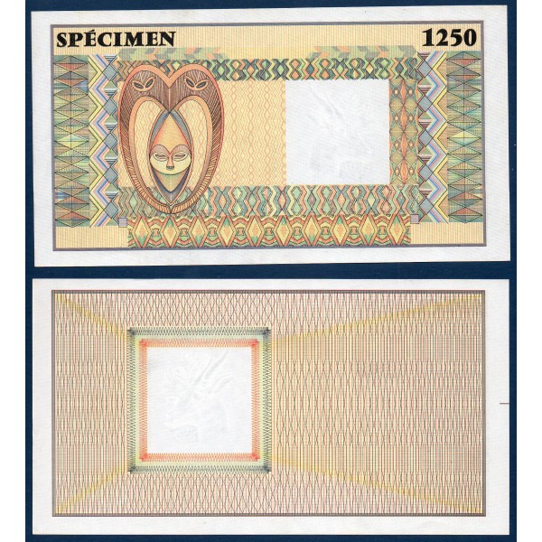 BCEAO Specimen 1250, Spl Billet de 1990 Masque