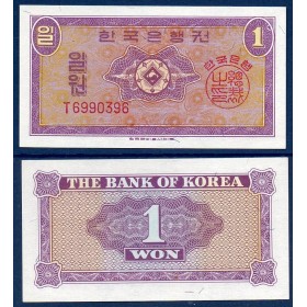 Corée du Sud P.30a, neuf Billet de 1 won 1962