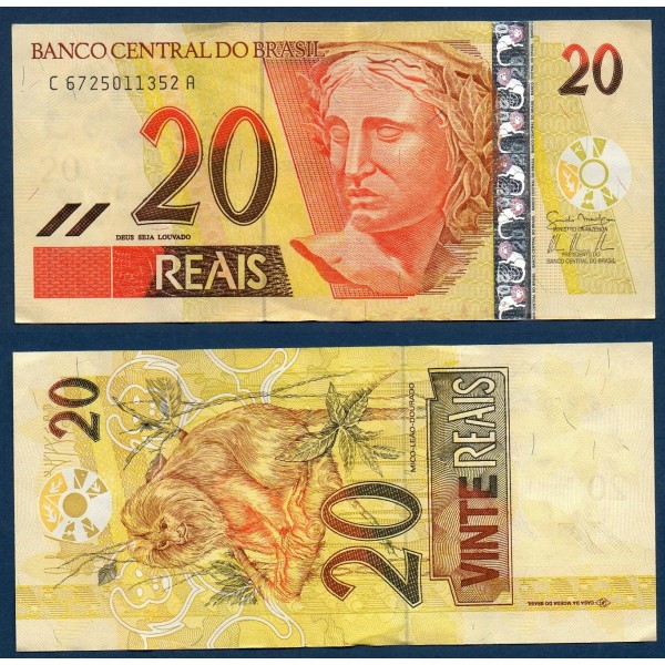 Bresil P.255g, TTB Billet de 20 reais 2010 Orange