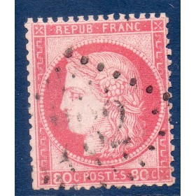 Timbre France Yvert No 57 Type Cérès 80c rose Oblitéré gros chiffres
