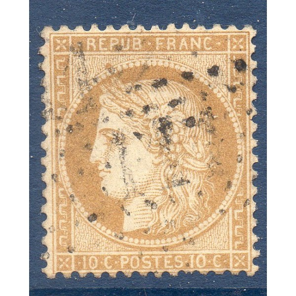 Timbre France Yvert No 36a Cérès Siège de Paris 10 c bistre-brun Oblitéré étoile de Pari