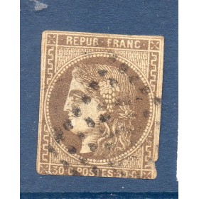Timbre France Yvert No 47 Émission de Bordeaux 30c brun Oblitéré