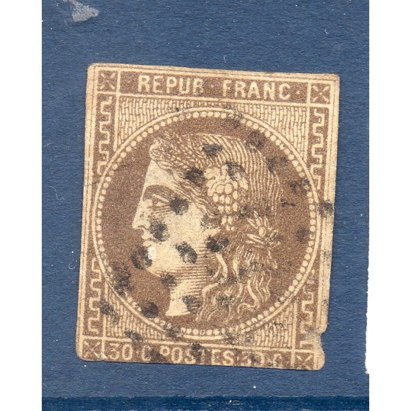 Timbre France Yvert No 47 Émission de Bordeaux 30c brun Oblitéré