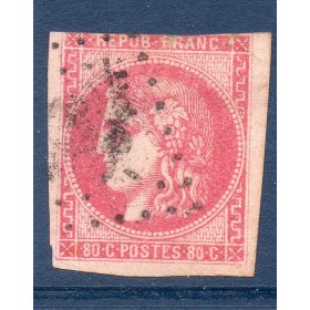 Timbre France Yvert No 49 Émission de Bordeaux 80c rose Oblitéré