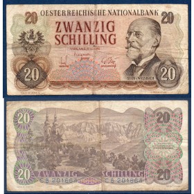 Autriche P.136a, B Billet de 20 schilling 1956 Welsbach