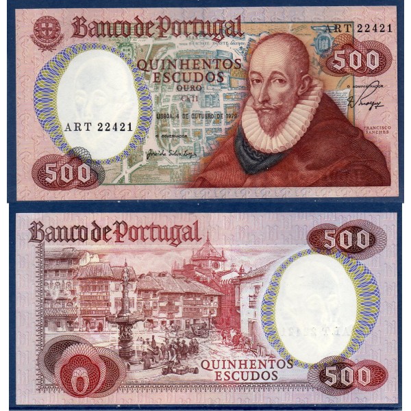 Portugal P.177, Sup Billet de 500 Escudos 1979 Francisco Sanches