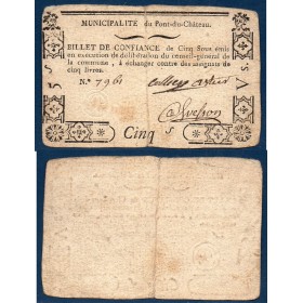 5 sols Pont du chateau TB Billet de confiance