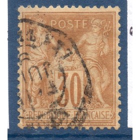 Timbre France Yvert No 80 Type II Sage 30c brun-jaune Oblitéré