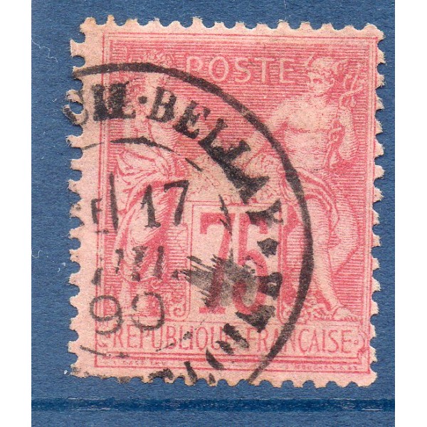 Timbre France Yvert No 81 Type II Sage 75c rose Oblitéré