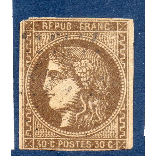 Timbre France Yvert No 47 Émission de Bordeaux 30c brun Oblitéré
