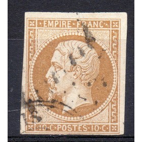 Timbre France Yvert No 13B Type II Empire 10c Brun clair Oblitéré