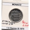 Monaco 1 Franc 1975 Sup+, Gad.150 Rainier III