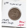 Tunisie, 5 francs 1939 - 1358 AH Sup, Lec.309 Ahmed Bey
