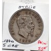Italie 5 Lire 1870 M BN TTB, KM.8 VITTORIO EMANUELE