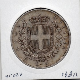 Italie 5 Lire 1876 R, Sup- KM.8.4 Vittorio Emanuele