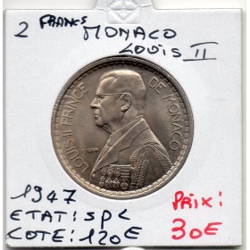 Monaco 20 francs 1947 Spl, Gad.137 Louis II