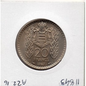 Monaco 20 francs 1947 Spl, Gad.137 Louis II