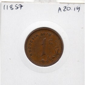 Rhodésie 1 cent 1970 TTB, KM.10 armoiries