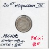 20 centimes Napoléon III tête laurée 1867 BB Strasbourg TB+