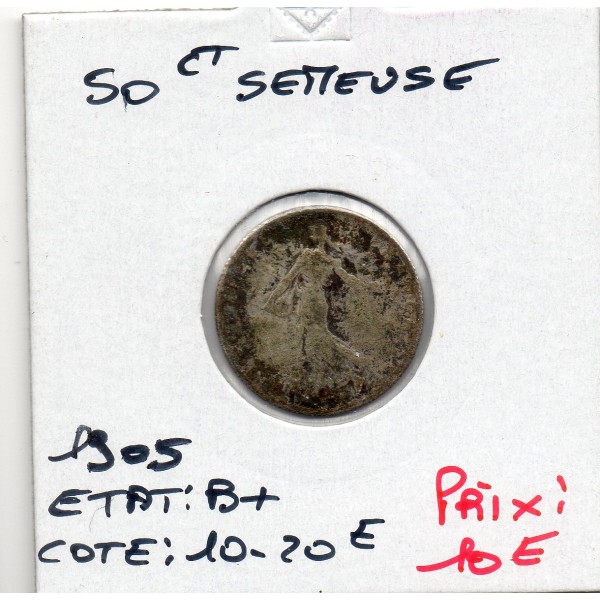 50 centimes Semeuse Argent 1905 B+