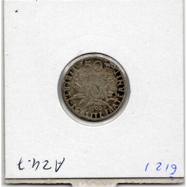 50 centimes Semeuse Argent 1905 B+