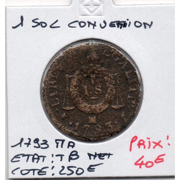 1 sol aux balances 1793 MA Marseille TB Nettoyée